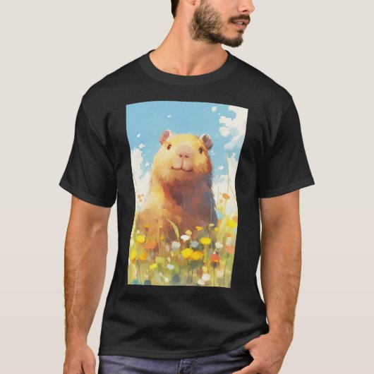 Capybara auf der Wiese T-Shirt (Vorderseite)