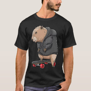 Capybara auf einem Skateboard Rodent Skater Skateb T-Shirt