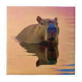 Capybara aus einem ruhigen See Fliese (Vorderseite)