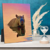 Capybara aus einem ruhigen See Fotoplatte (Seite)