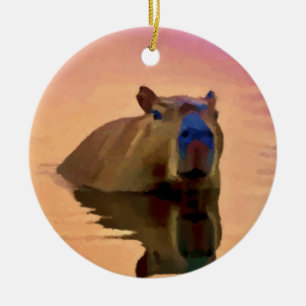 Capybara aus einem ruhigen See Keramik Ornament