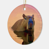 Capybara aus einem ruhigen See Keramik Ornament (Links)