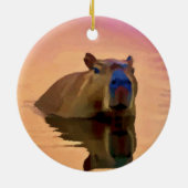 Capybara aus einem ruhigen See Keramik Ornament (Hinten)