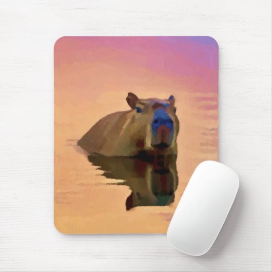 Capybara aus einem ruhigen See Mousepad (Mit Mouse)