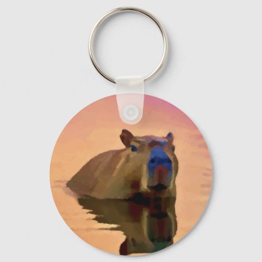 Capybara aus einem ruhigen See Schlüsselanhänger (Vorderseite)