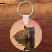 Capybara aus einem ruhigen See Schlüsselanhänger (Vorderseite)