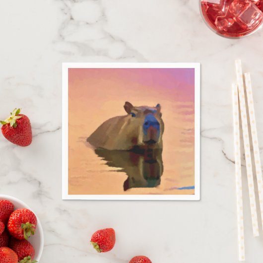 Capybara aus einem ruhigen See Serviette (Beispiel)