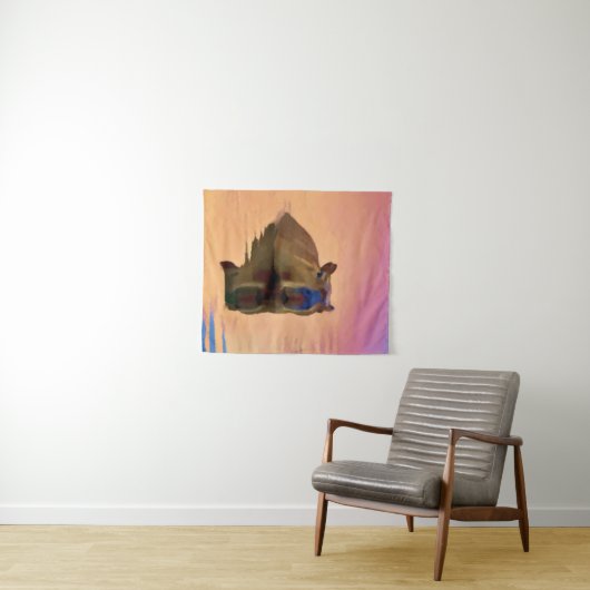 Capybara aus einem ruhigen See Wandteppich (Beispiel (Horizontal))