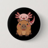 Capybara Axolotl Kawaii Animal Lover Zoo Day Button (Vorderseite)