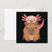 Capybara Axolotl Kawaii Animal Lover Zoo Day Einladung (Vorne/Hinten)