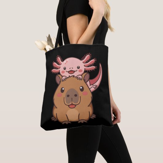 Capybara Axolotl Kawaii Animal Lover Zoo Day Tasche (Von Nahem)