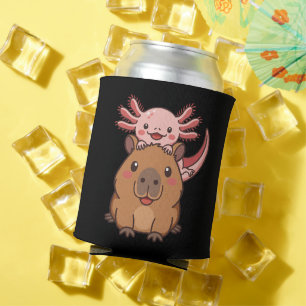 Capybara Axolotl Kawaii Tierliebhaber Zoo Tag Dosenkühler
