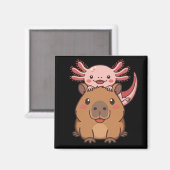 Capybara Axolotl Kawaii Tierliebhaber Zoo Tag Magnet (Vorderseite/Rückseite)