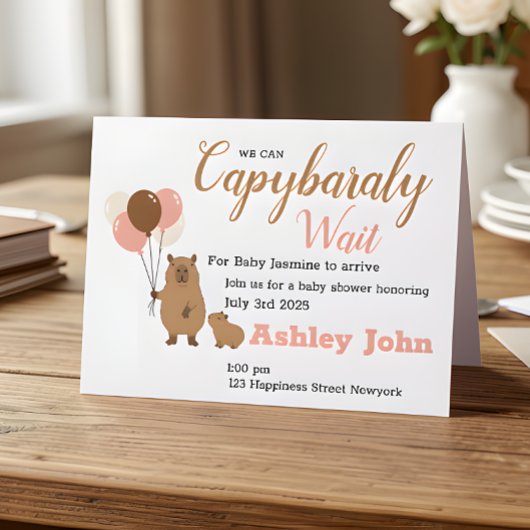 Capybara Baby Dusche Ehrerbietung | Karte