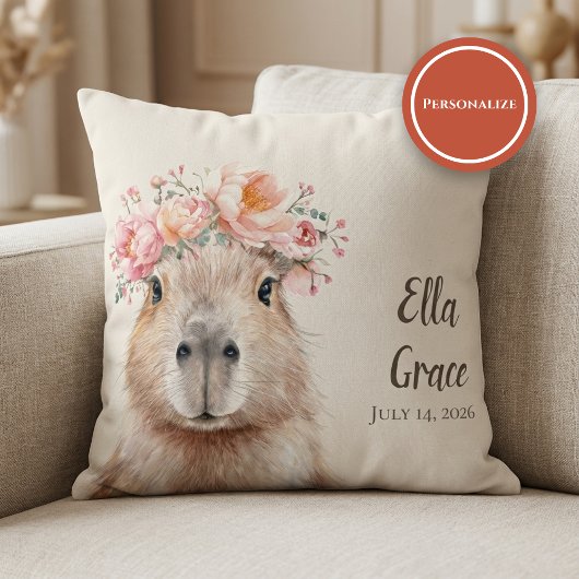 Capybara Baby Nursery • Personalized Kissen