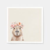 Capybara Baby Shower • Boho style Napkin Serviette (Vorderseite)