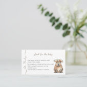 Capybara Baby Shower • Book for Baby Visitenkarte (Stehend Vorderseite)