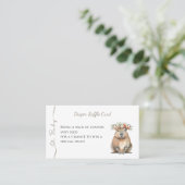Capybara Baby Shower • Diaper Raffle Card Visitenkarte (Stehend Vorderseite)