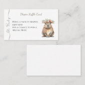Capybara Baby Shower • Diaper Raffle Card Visitenkarte (Vorne/Hinten)