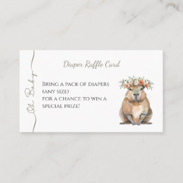 Capybara Baby Shower • Diaper Raffle Card Visitenkarte