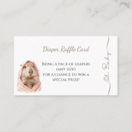 Capybara Baby Shower • Diaper Raffle Card Visitenkarte