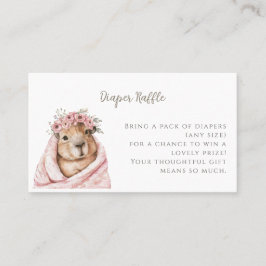 Capybara Baby Shower • Diaper Raffle Card Visitenkarte