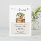 Capybara Baby Shower • Eucalyptus Design Einladung (Stehend Vorderseite)