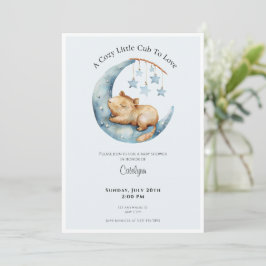 Capybara Baby Shower Invitation Cozy Moon Cub Einladung