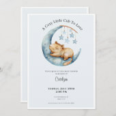 Capybara Baby Shower Invitation Cozy Moon Cub Einladung (Vorne/Hinten)