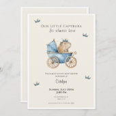 Capybara Baby Shower Invitation Little Prince Einladung (Vorne/Hinten)
