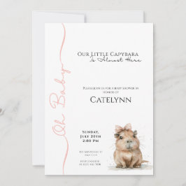 Capybara Baby Shower Invitation • Oh Baby Girl Save The Date