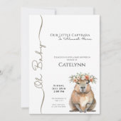Capybara Baby Shower Invitation • Oh Baby Save The Date (Vorderseite)