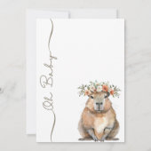Capybara Baby Shower Invitation • Oh Baby Save The Date (Rückseite)