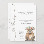 Capybara Baby Shower Invitation • Oh Baby Save The Date (Vorne/Hinten)