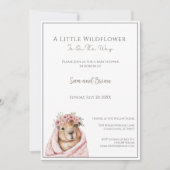Capybara Baby Shower • Little Wildflower Einladung (Vorderseite)