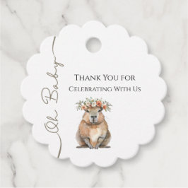 Capybara Baby Shower • Oh Baby Wildflower Geschenkanhänger