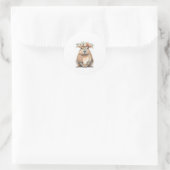 Capybara Baby Shower • Oh Baby Wildflower Runder Aufkleber (Tasche)