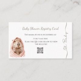Capybara Baby Shower • Registry Card Visitenkarte