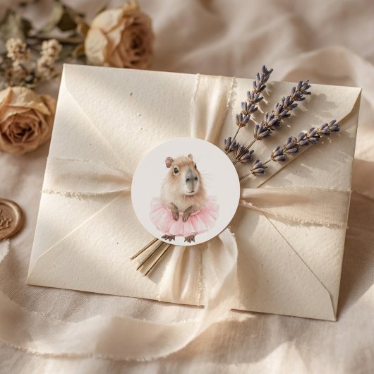 Capybara Baby Shower  Runder Aufkleber