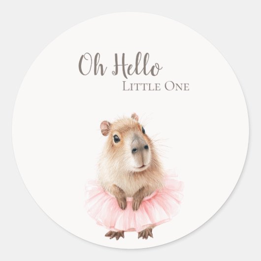 Capybara Baby Shower Sticker (Vorderseite)