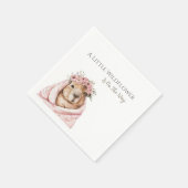 Capybara Baby Shower • Wildflower Napkin Serviette (Ecke)