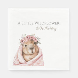 Capybara Baby Shower • Wildflower Napkin Serviette