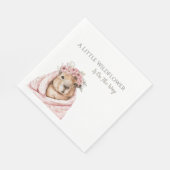 Capybara Baby Shower • Wildflower Napkin Serviette (Ecke)