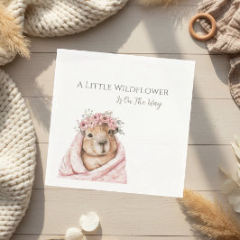 Capybara Baby Shower • Wildflower Napkin Serviette