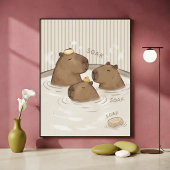 Capybara-Badezeit Süßes Tier Wandkunst Poster