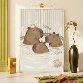 Capybara-Badezeit Süßes Tier Wandkunst Poster