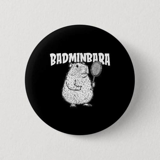 Capybara Badminton Shuttle - Player Racket Badminb Button (Vorderseite)