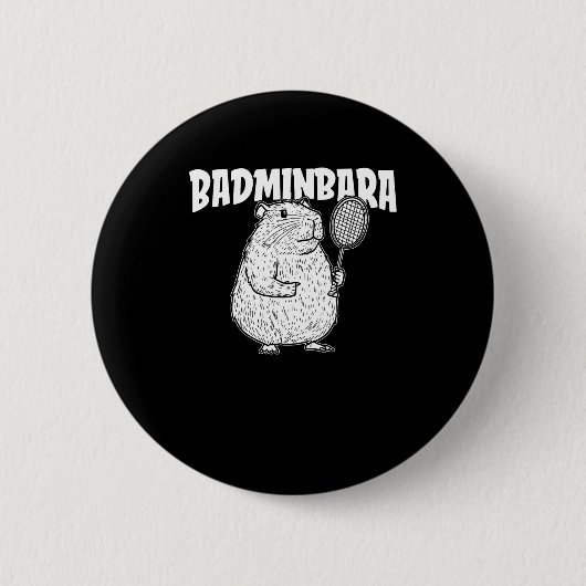 Capybara Badminton Shuttle - Player Racket Badminb Button (Vorderseite)