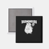 Capybara Badminton Shuttle - Player Racket Badminb Magnet (Vorderseite/Rückseite)