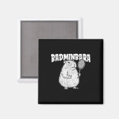 Capybara Badminton Shuttle - Player Racket Badminb Magnet (Vorderseite/Rückseite)